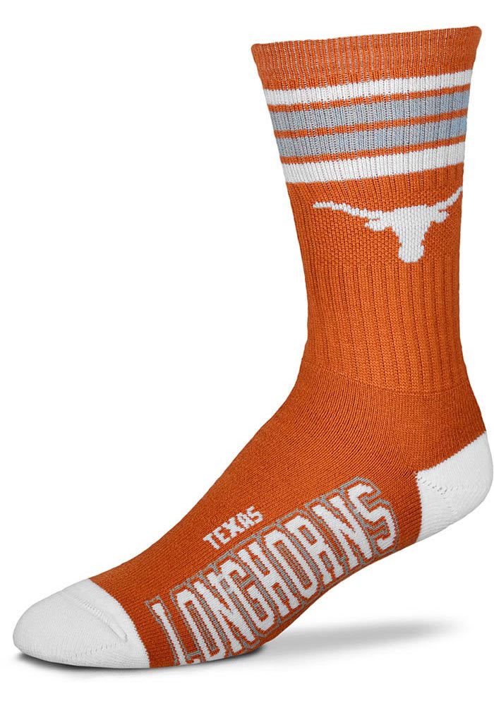 Texas Longhorns Burnt Orange 4 Stripe Deuce Youth Crew Socks