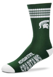 Michigan State Spartans Green 4 Stripe Deuce Youth Crew Socks