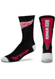 Detroit Red Wings Jump Key Black Mens Crew Socks