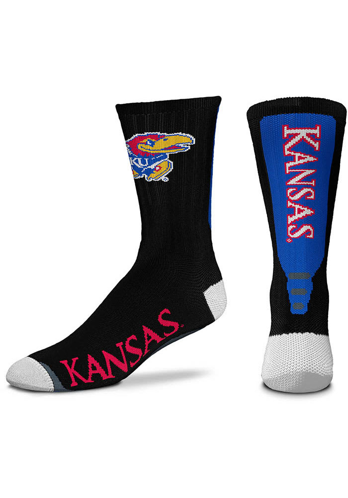 Kansas Jayhawks Jump Key Black Mens Crew Socks