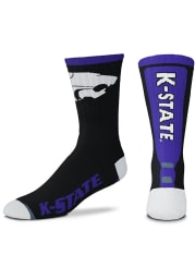 K-State Wildcats Jump Key Black Mens Crew Socks