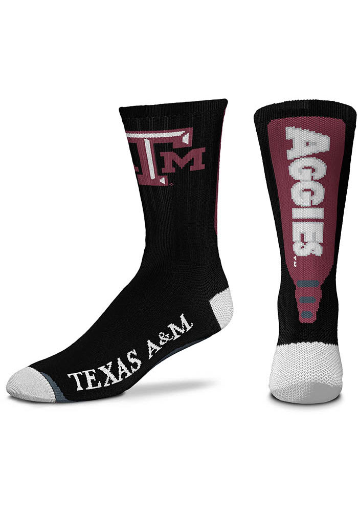 Bruzer NCAA Texas A&M Aggies Mens Work Sock Crewwork Sock Crew Black Mix XX-Large