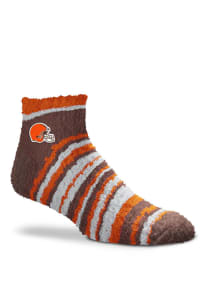 Cleveland Browns Muchas Rayas Fuzzy Womens Quarter Socks