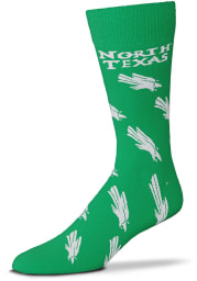 North Texas Mean Green Allover Mens Dress Socks