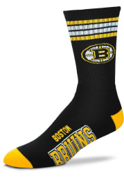 Boston Bruins 4 Stripe Deuce Mens Crew Socks