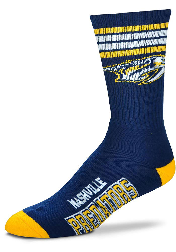 Nashville Predators 4 Stripe Deuce Mens Crew Socks
