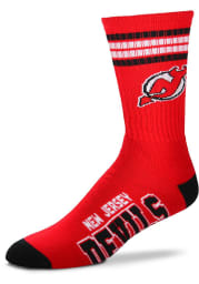 New Jersey Devils 4 Stripe Deuce Mens Crew Socks