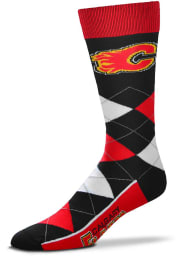 Calgary Flames Team Logo Mens Argyle Socks