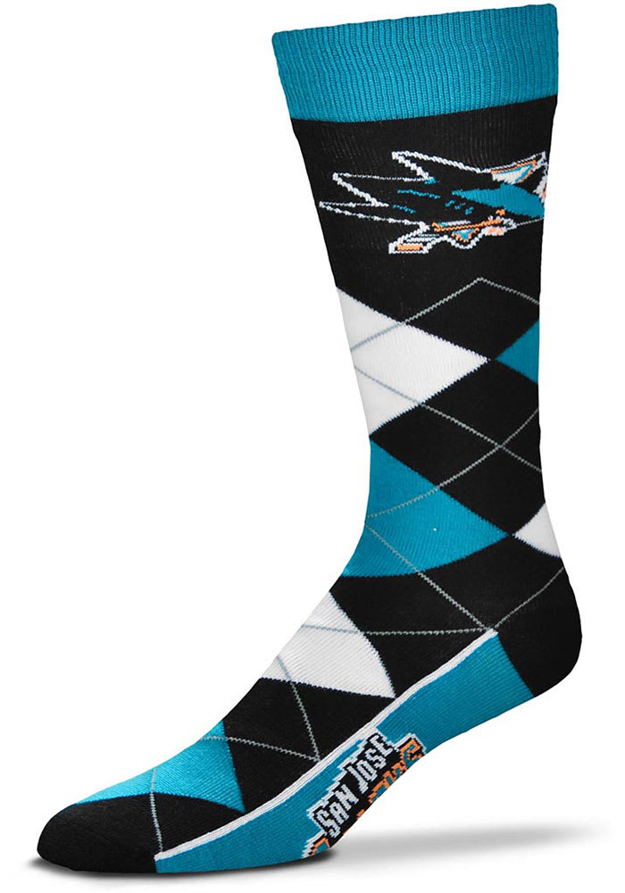 San Jose Sharks Team Logo Mens Argyle Socks