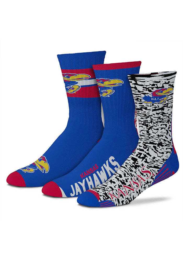 Kansas Jayhawks Stimulus 3pk Mens Crew Socks