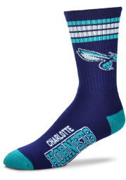 Charlotte Hornets 4 Stripe Duece Mens Crew Socks