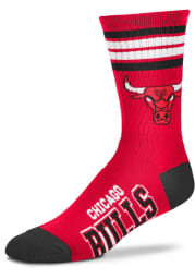 Chicago Bulls 4 Stripe Duece Mens Crew Socks