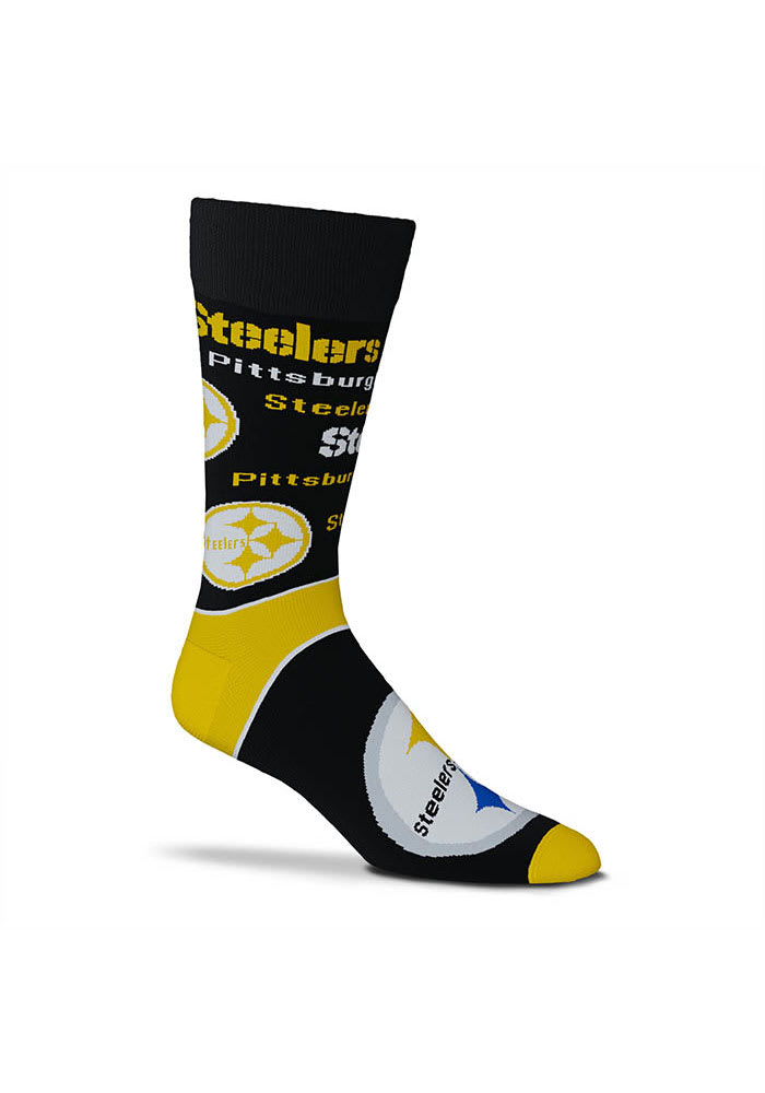 Pittsburgh Steelers End to End Big Logo Mens Dress Socks