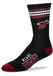 Miami Heat 4 Stripe Duece Mens Crew Socks