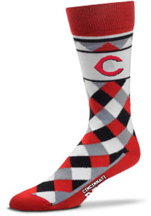 Cincinnati Reds Diamond Stripe Mens Argyle Socks