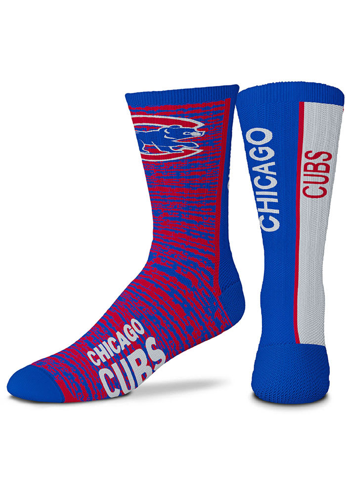 Chicago Cubs Bar Stripe Mens Crew Socks