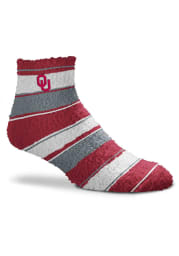 Oklahoma Sooners Skip Stripe Womens Quarter Socks