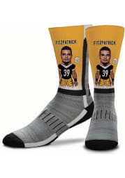 Minkah Fitzpatrick For Barefeet Originals Pittsburgh Steelers Black MVP Youth Crew Socks