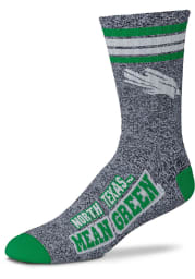 North Texas Mean Green 4 Stripe Deuce Mens Crew Socks