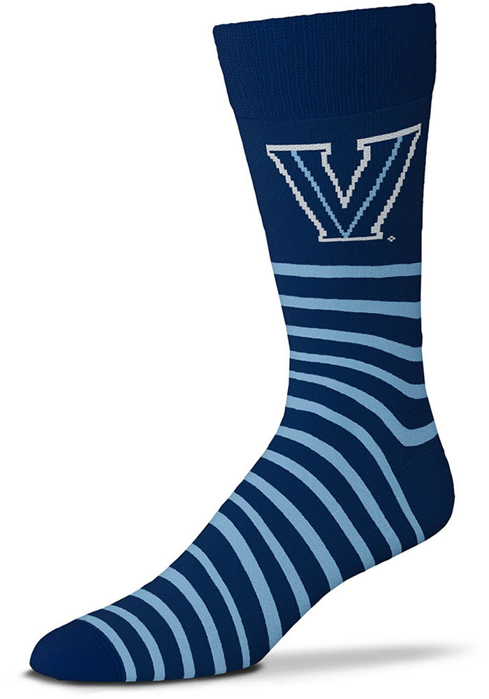 Villanova Wildcats Thin Stripes Mens Dress Socks, Navy Blue, Size OSFM