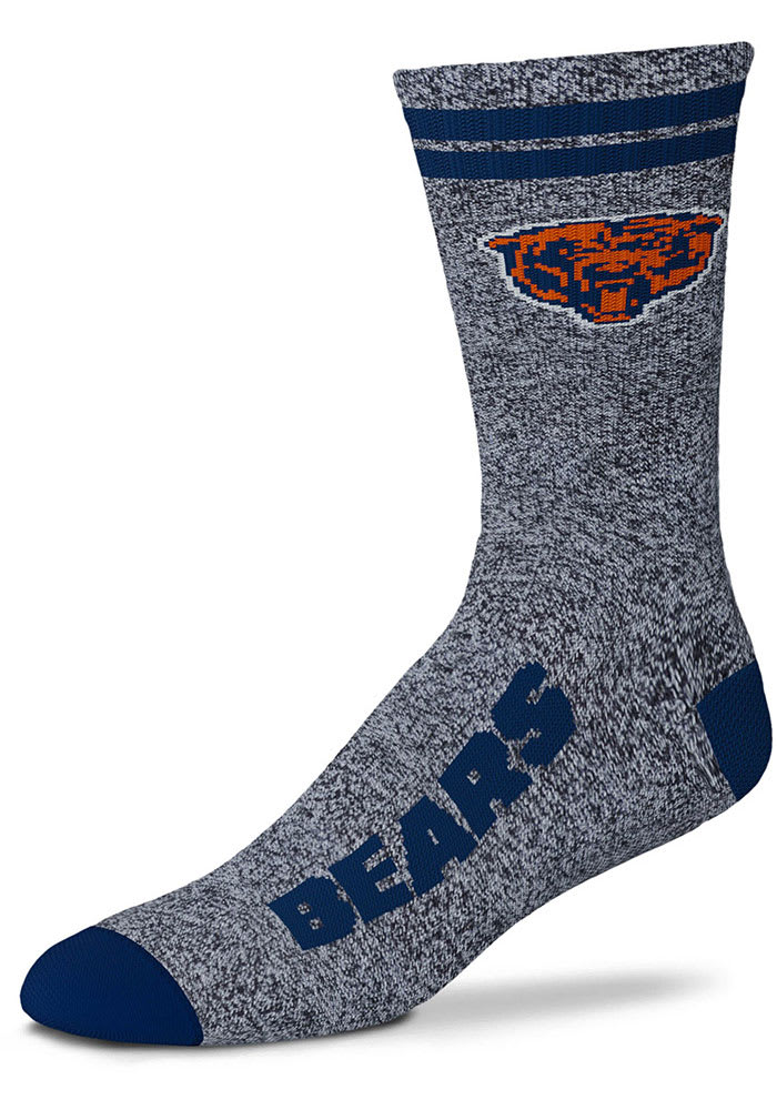 Chicago Bears Two Stripe Marbled Mens Quarter Socks
