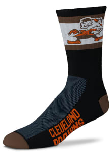 Cleveland Browns Dual Stripe Mens Crew Socks
