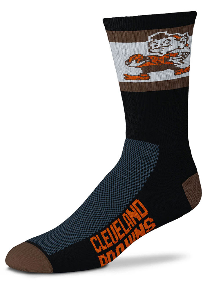 Cleveland Browns Dual Stripe Mens Crew Socks