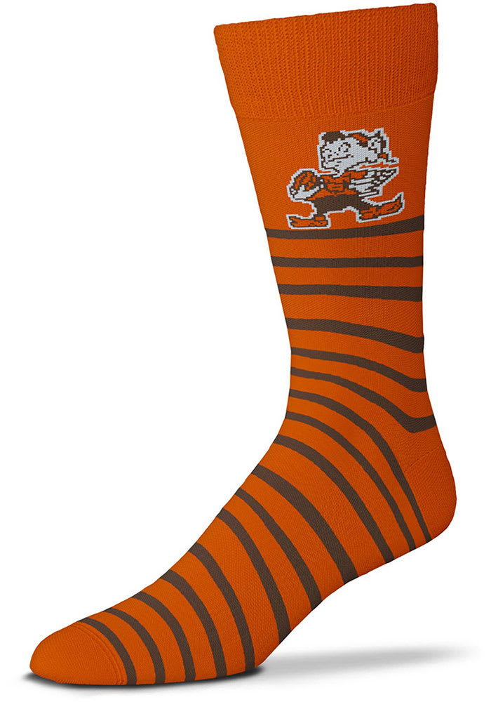 Cleveland Browns Thin Stripes Custom Mens Dress Socks