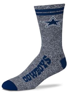 Dallas Cowboys Two Stripe Marbled Mens Quarter Socks