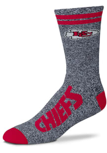 Kansas City Chiefs Two Stripe Marbled Mens Quarter Socks