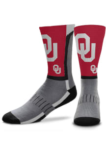 Oklahoma Sooners Red Zoom Youth Crew Socks
