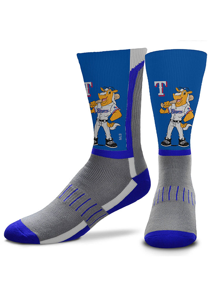 Texas Rangers Blue Mascot Snoop Youth Crew Socks