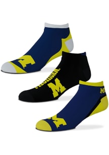 Flash Michigan Wolverines Mens No Show Socks - Blue