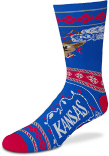 Kansas Jayhawks Sweater Stripe Mens Crew Socks