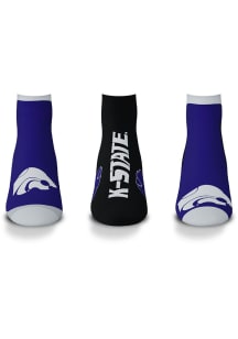 K-State Wildcats Flash 3 Pack Mens No Show Socks