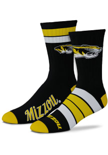 The Mizzou Store - Black and White Mizzou Crew Socks Oval Tiger Head