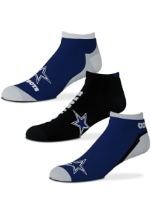 Dallas Cowboys Flask 3 Pack Mens No Show Socks