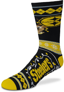 Pittsburgh Steelers Sweater Stripe Mens Crew Socks