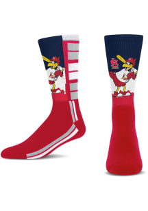 St Louis Cardinals Red Mascot Drip Youth Crew Socks