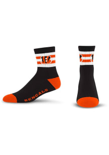 Cincinnati Bengals 5 Stripe Logo Mens Quarter Socks