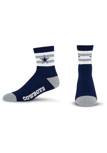 Dallas Cowboys 5 Stripe Logo Mens Quarter Socks