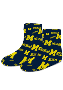 Michigan Wolverines Word Stripe Tonal Baby Quarter Socks