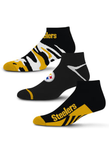 Pittsburgh Steelers Camo Boom 3pk Mens No Show Socks