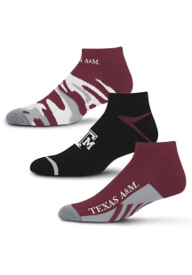 Texas A&amp;M Aggies Camo Boom 3pk Mens No Show Socks