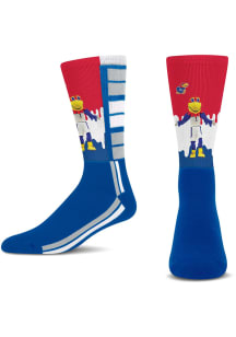 Kansas Jayhawks Blue Mascot Drip Youth Crew Socks