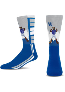 Kentucky Wildcats Blue Mascot Drip Youth Crew Socks