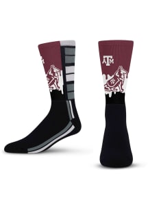 Texas A&amp;M Aggies Maroon Mascot Drip Youth Crew Socks