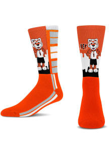 Cincinnati Bengals Orange Mascot Drip Youth Crew Socks