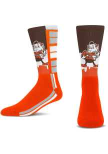 Cleveland Browns Orange Mascot Drip Youth Crew Socks