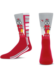 Kansas City Chiefs Red Mascot Drip Youth Crew Socks